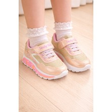 Minibonito Kız Çocuk Desenli Simli Günlük Sneaker Ayakkabı