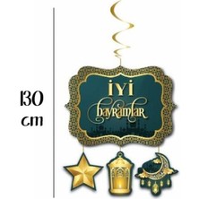 Pandoli 4 Parça Ramazan Temalı Karton Malzeme Iyi Bayramlar Yazılı Tavan Süsü