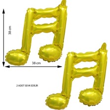 Pandoli Retro Disco Note Nota Işareti Müzik Temalı Altın Renk Folyo Balon 1 Adet