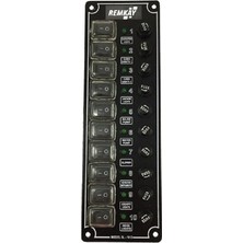 Özbience 10'lu 80X250MM Switch Panel, Tekne ve Karavan Sigorta Paneli Seti