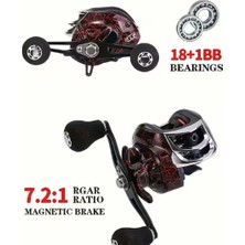 Hanzete 18 + 1 Bb Rulman 7.2: 1 Taşınabilir Balıkçılık Reel Baitcasting Makarası Sol/sağ El Balıkçılık Bait Döküm Makarası