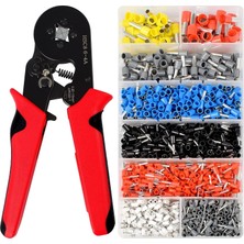 Hpytech⚡yüksük Sıkma Pensesi (Hsc8 6-4A) + 1200 Adet Izoleli Kablo Yüksük Seti⚡elektrikçi Crimp Pensesi