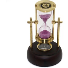 Özbience Şık Dekoratif Pirinç Kum Saati, Pusula Detaylı ve Estetik Tasarım