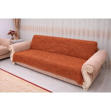 Mandaş Tekstil Mandaş Şönil El Dokuma Kolsuz Çekyat 2,li   Örtü (3+3) K Kiremit