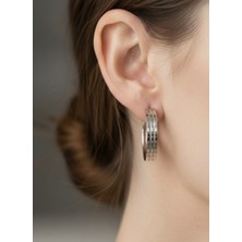 Nurora Gümüş U Çelik Küpe