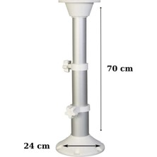 Özbience Teleskopik Tekne Karavan Masa Ayağı, 3 Kademe, 30-70 cm Ayarlanabilir