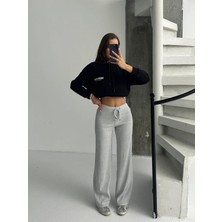 Kadın Fitilli Esnek Rahat Bağcıklı Günlük Eşofman