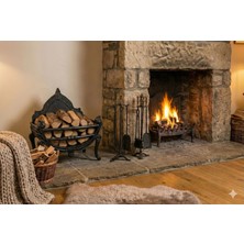 Demir Şömine Döküm Odunluk Alüminyum Döküm Şık Estetik Şömine Soba Odunluğu