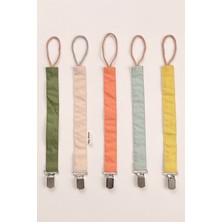 My Vera Haki - Bej - Tarçın - Çağla - Hardal 5'li Emzik Askısı Seti - Emzik Zinciri - Emzik Tutacağı