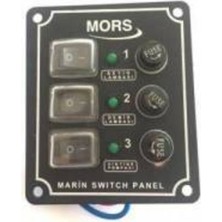Özbience Dikey 3'lü Izoleli Elektrik Anahtar Paneli, Siyah Renk