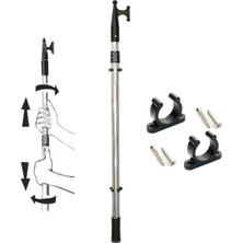 Özbience Teleskopik Tekne Gönder Kancası 2 Kademe, Boy: 122-210CM, Montaj Parçalarıyla