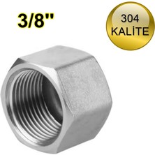 Özbience Paslanmaz Çelik Kör Tapa 3/8'' (2 Adet) Iç Dişli Krom 304 Kalite