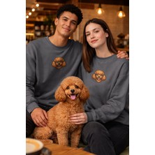 Muhtar Store Toy Poodle Köpek Desenli Sevgili Sweatshirt – Unisex Çift Kombini