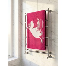 Orbit Sevimli Karakter Figürlü Jakarlı Bukle Banyo Havlusu - Emici ve Yumuşak Dokulu Plaj Havlusu 70X140 cm - Pembe