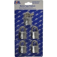 Özbience Paslanmaz Krom Asma Kilit 30X48MM, 5'li Çelik Güvenlik Kilit Seti