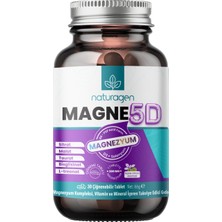 Naturagen Magne 5d Magnezyum Kompleksi 200MG 30 Çiğnenebilir Tablet | P5P, D3, Selenyum | Nane & Limon Aromalı