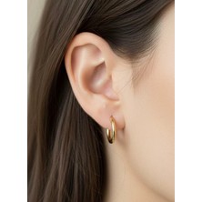 Nurora Altın Çelik Küçük Boy Halka Küpe