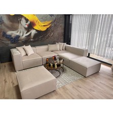 Erduran Mobilya Angelo 6 Modül Bayb Face 02 Köşe Koltuk Takımı