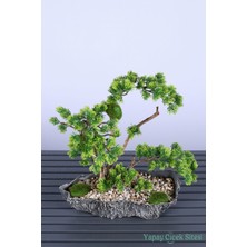 Yapay Çiçek Sitesi Kaya Aksıda Mini Yapay Bonsai Ağacı 40 cm