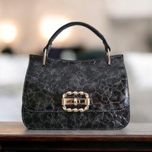 Valentina Victoria Luks Rugan Hakiki Deri Orta Boy Şık Gece Çantası.