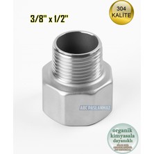 Özbience Paslanmaz Çelik 304 Dişli Lüle, Krom Redüksiyon, 3/8'' x 1/2'' (3'lü)