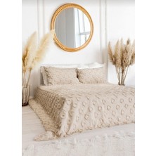 D'niss Home Ponpon Desenli 3 Parça Çift Kişilik Yatak Örtüsü