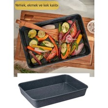 PremiumPort Dayanıklı Granit Kaplama Fırın Tepsisi ve Kek Kalıbı Seti