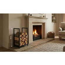 Demir Şömine Metal Odunluk 60CM Soba Şömine Odunluğu Profil Küçük ve Şık Tasarım