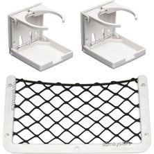Özbience Katlanabilir Marin ve Karavan Bardaklık Seti, Taşıma Filesi 32X17CM Beyaz