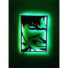 PremiumPort Yeşil LED Işıklı Dekoratif Dev Tablo Duvar Süsü, Modern Tasarım