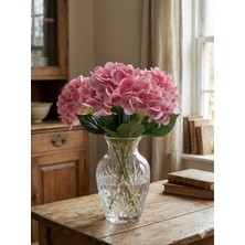 Siyah Lale Ortanca Hydrangea Pembe Pink Renk Yapay Çiçek 1 Demet 47 cm