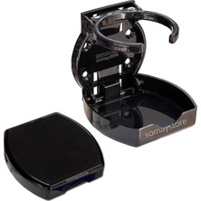 Özbience Katlanabilir Oval Bardak Tutucu, Siyah, Ø66MM, Pratik ve Şık Tasarım