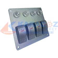 Özbience 4'lü Switch Panel, 12X13,5 Cm, Dayanıklı ve Şık Tasarım