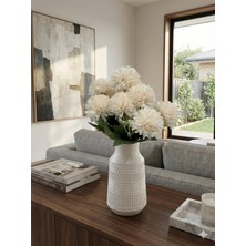 Siyah Lale Kasımpatı Krizantem Krem Yapay Çiçek 36 cm