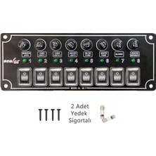 Özbience Yatay 8 Anahtar Tekne Switch Panel, 80X215 Mm, Güç ve Kontrol Paneli