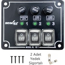 Özbience Yatay 3 Anahtarlı Kontrol Paneli, 80X100MM, Güç ve Işık Kontrolü