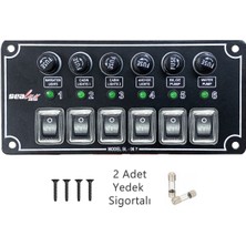Özbience Yatay Tekne Switch Paneli, 6 Anahtar, 80X170MM, Dayanıklı ve Şık Tasarım