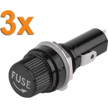 Özbience Tekne Cam Sigorta Yuvası Küçük Boy Fuse 5X20, 3'lü Set