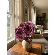 Siyah Lale Beyaz Gelincik Papaver Mürdüm-Koyu Pembe Pembe Renk Yapay Çiçek 1 Demet 35 cm