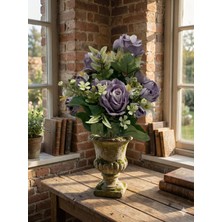 Siyah Lale Gül Demeti Şakayık Tozlu Mor-Dusty Purple-Lavanta Renk Yapay Çiçek 43 cm