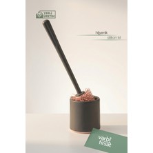 VarBiFırsat Antrasit Renkli Silikon Uçlu Klozet Fırçası Hijyenik ve Kolay Temizlik Sağlar