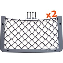 Özbience Büyük Gri Tekne Eşya Taşıyıcı File Ceplik, 2'li Set, 35X20CM