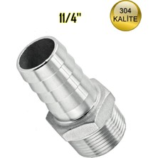Özbience Paslanmaz Çelik Hortum Rekoru Dişli Krom 11/4" Yüksek Kalite
