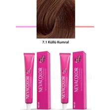 Marsilyan 2 Li Set Premium 7.1 Küllü Kumral  Kalıcı Krem Saç Boyası 2 x 50 G Tüp (72)