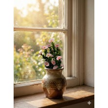 Siyah Lale Mini Papatya Daisy Pembe Pink Yapay Çiçek 1 Demet 36CM