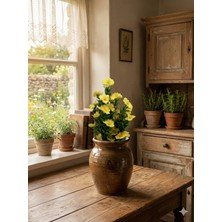 Siyah Lale Mini Papatya Daisy Sarı Yellow Yapay Çiçek 1 Demet 36CM