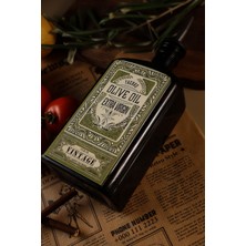 PremiumPort 500ML Yeşil Premium Amber Zeytinyağı Şişesi Parlak Metal Döküm