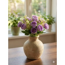 Siyah Lale Şakayık Ranunculus Lila / Lavanta Moru​ Yapay Çiçek 1 Demet 36CM