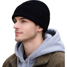 Berselüx Erkek Siyah Polar Bere | Tek Kat Klasik Kışlık Bere