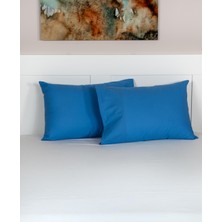 Cotton Collection 2li Yastık Kılıfı Mavi
